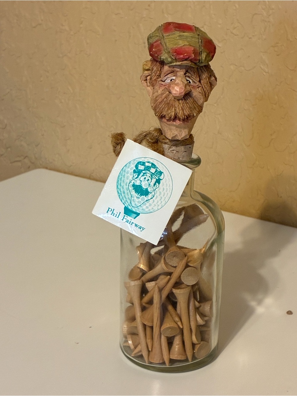 Chris Hammack -Phil Fairway golfer Signed Cork stopper With Bottle & Wooden Tees
